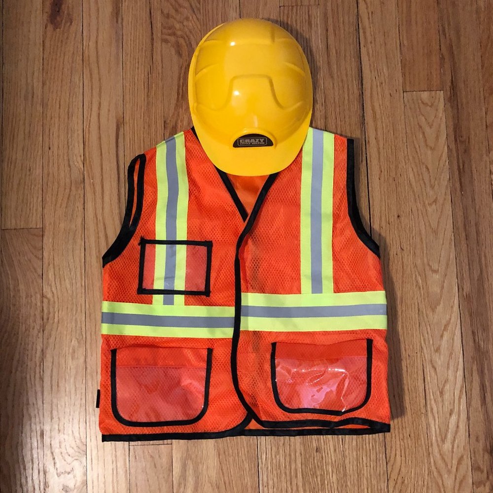 Kids' construction vest/hard hat costume
